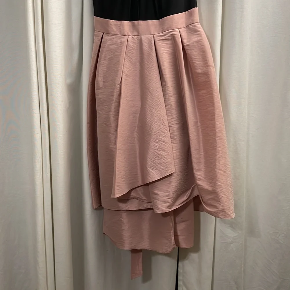 Pearl Trim Twist Belted Waist Hi-Low Fit & Flare Midi Dress - Picture 7 of 10